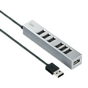 サンワサプライ　磁石付き7ポートUSB2.0ハブ（シルバー）